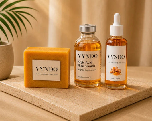 turmeric soap and brightening set for even skin tone on body